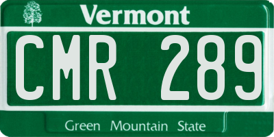 VT license plate CMR289
