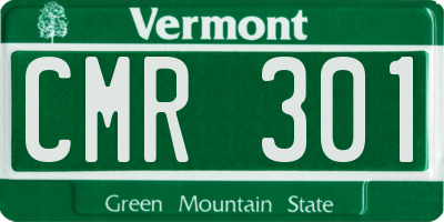 VT license plate CMR301