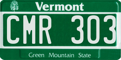 VT license plate CMR303