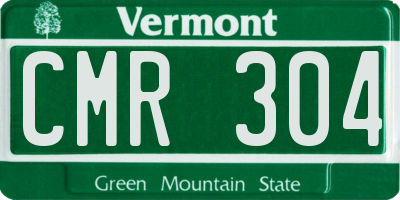 VT license plate CMR304