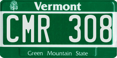 VT license plate CMR308