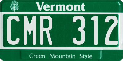 VT license plate CMR312