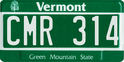 VT license plate CMR314