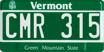 VT license plate CMR315