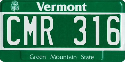 VT license plate CMR316