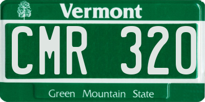 VT license plate CMR320