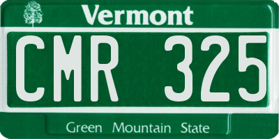 VT license plate CMR325