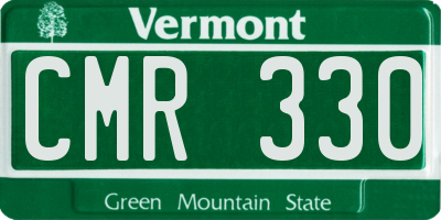 VT license plate CMR330