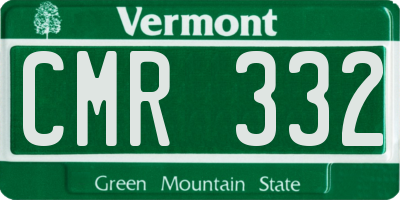 VT license plate CMR332