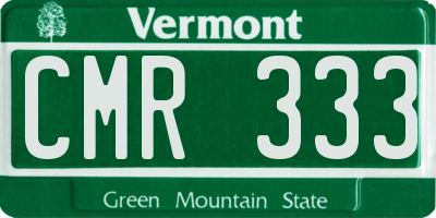 VT license plate CMR333