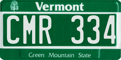 VT license plate CMR334