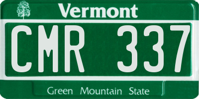VT license plate CMR337