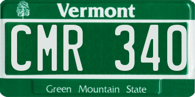 VT license plate CMR340