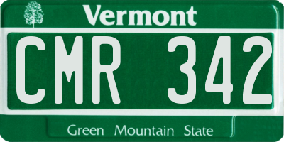 VT license plate CMR342