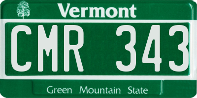 VT license plate CMR343