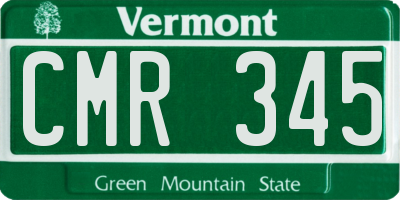 VT license plate CMR345