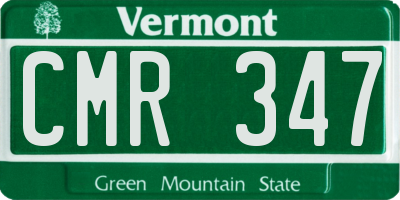VT license plate CMR347