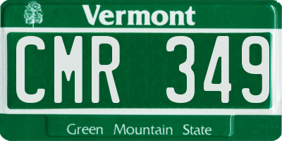 VT license plate CMR349