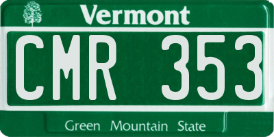 VT license plate CMR353