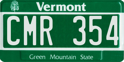 VT license plate CMR354