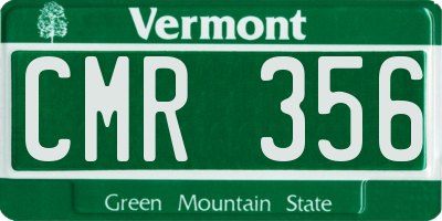 VT license plate CMR356