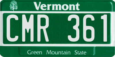VT license plate CMR361