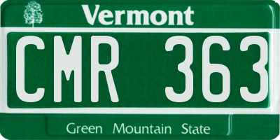VT license plate CMR363