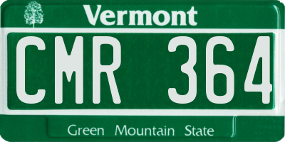 VT license plate CMR364