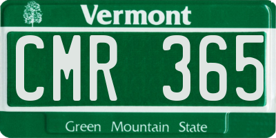 VT license plate CMR365