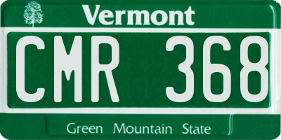 VT license plate CMR368