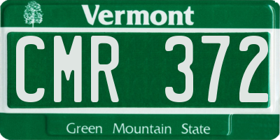 VT license plate CMR372