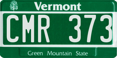 VT license plate CMR373