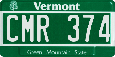 VT license plate CMR374