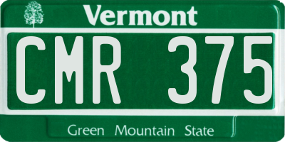 VT license plate CMR375