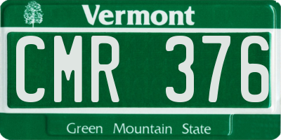 VT license plate CMR376