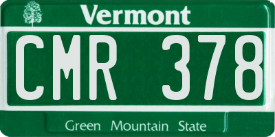 VT license plate CMR378