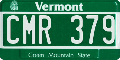VT license plate CMR379