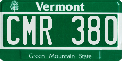 VT license plate CMR380