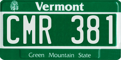 VT license plate CMR381