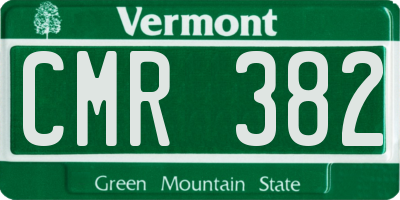 VT license plate CMR382