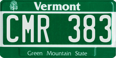 VT license plate CMR383