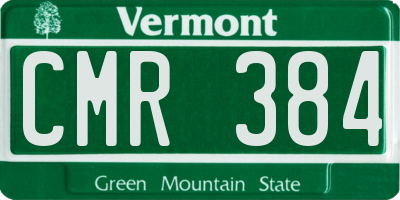 VT license plate CMR384