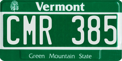 VT license plate CMR385