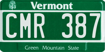 VT license plate CMR387