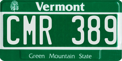 VT license plate CMR389