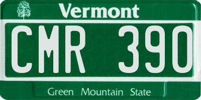 VT license plate CMR390