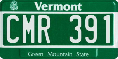 VT license plate CMR391
