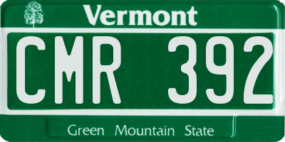 VT license plate CMR392