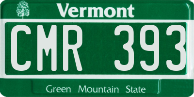 VT license plate CMR393