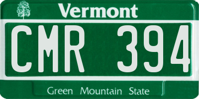 VT license plate CMR394